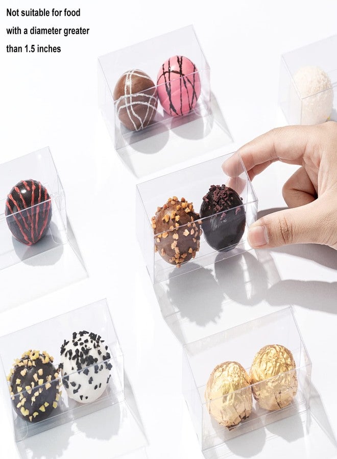 SLShePack Clear Truffle Boxes Packaging 3 1/8"x1"x1" 45 Pack Small Chocolate Wedding Favor Caramels Candy Gift Boxes Little Glass Bears Treat Boxes for Party - Image 2